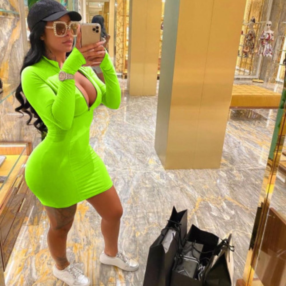 Long Sleeve Sexy Zipper Bodycon Dress